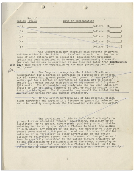 Larry Fine Contract Signed Three-Times With Comedy III Productions, Dated May 1959